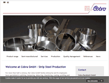 Tablet Screenshot of cobra-bandstahl.de